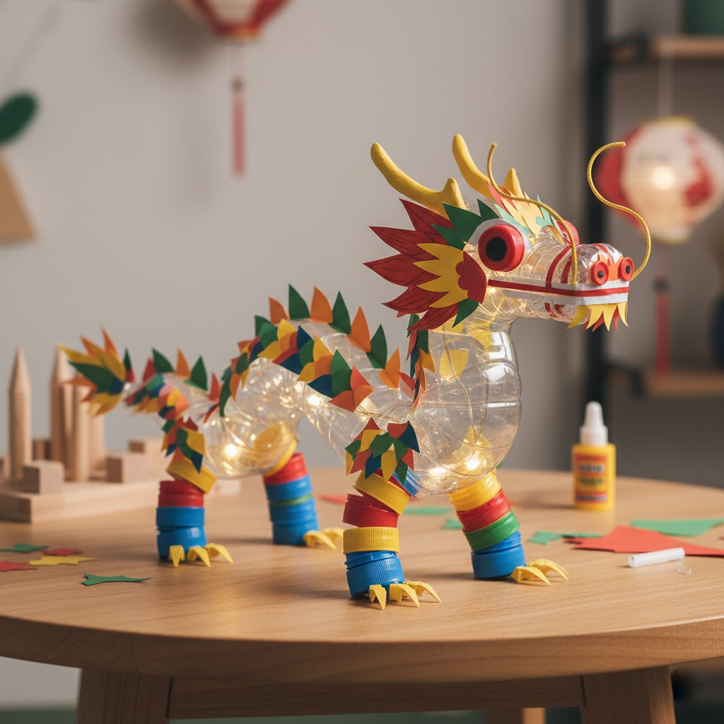 tái chế chai nhựa thành con vật