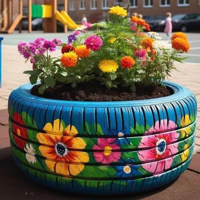chậu cây tái chế