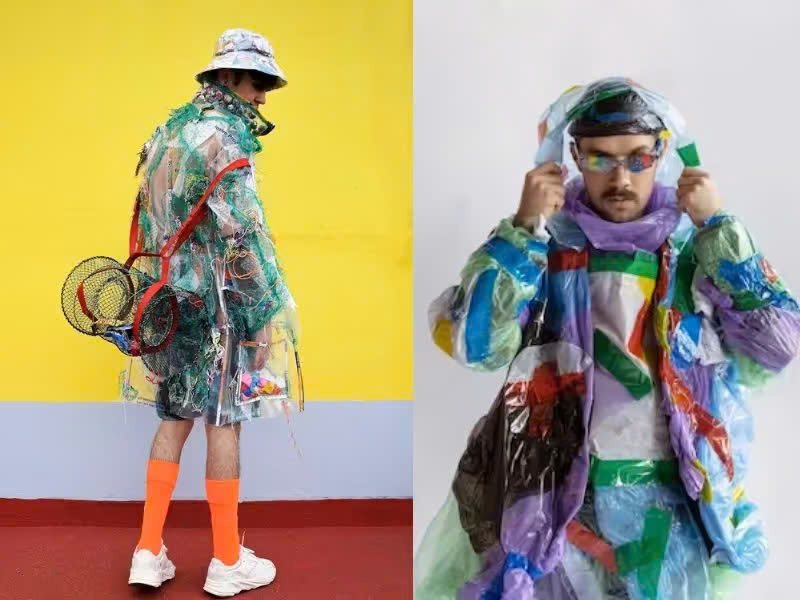 trang phục tái chế từ áo mưa