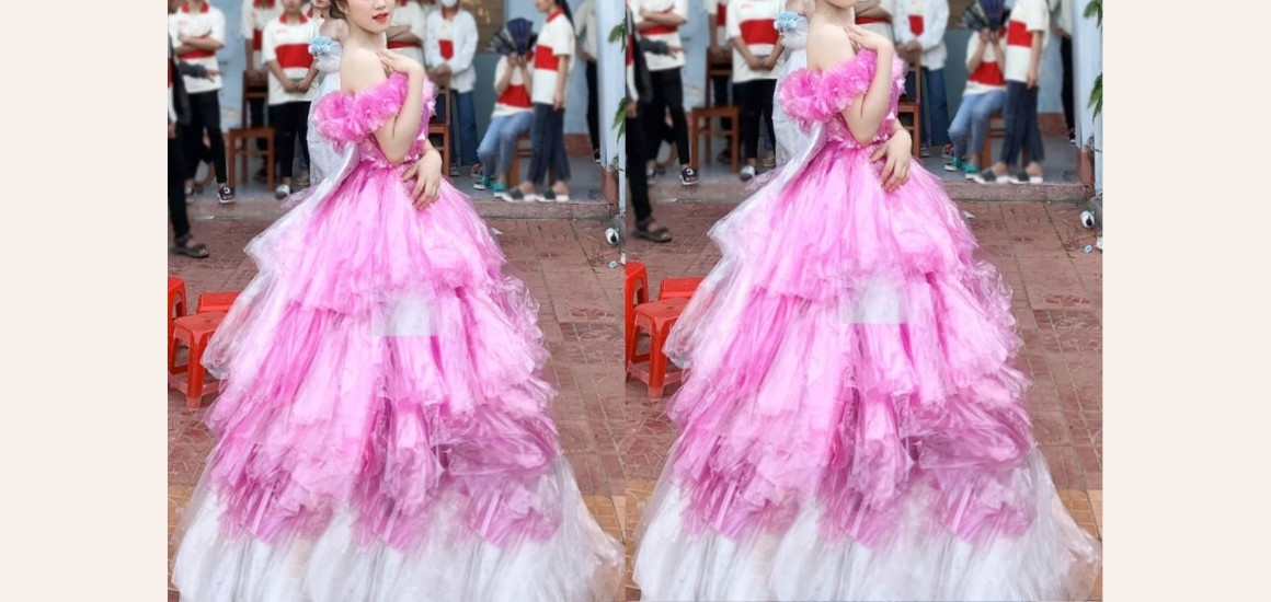 trang phục tái chế từ áo mưa