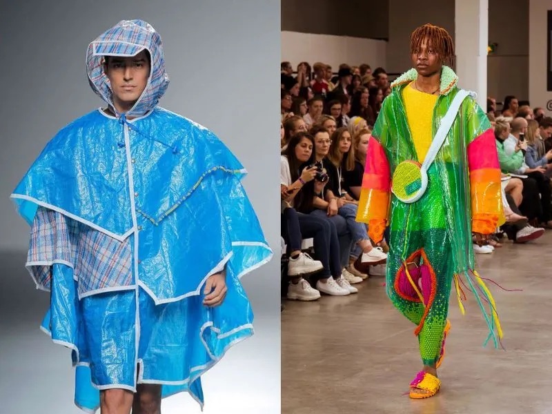 trang phục tái chế từ áo mưa