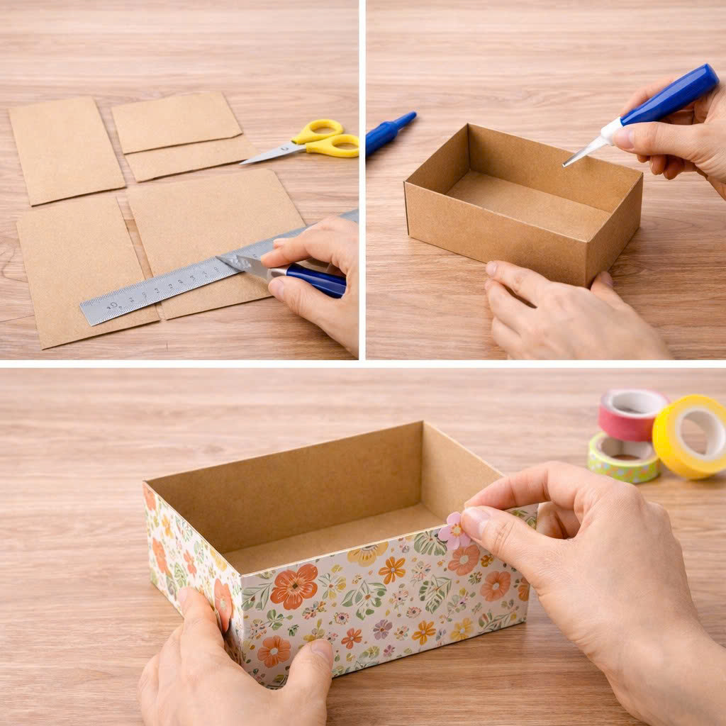 làm đồ handmade từ bìa carton