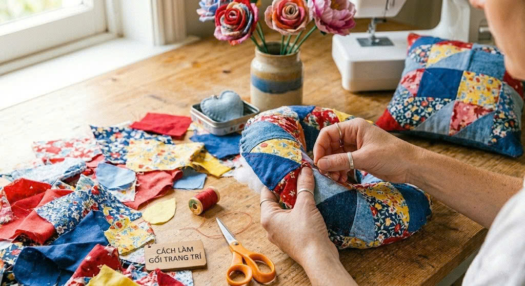 làm đồ handmade bằng vải vụn