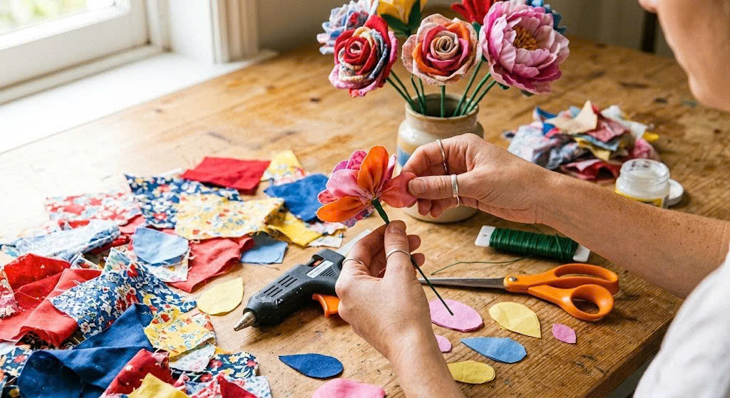 làm đồ handmade bằng vải vụn