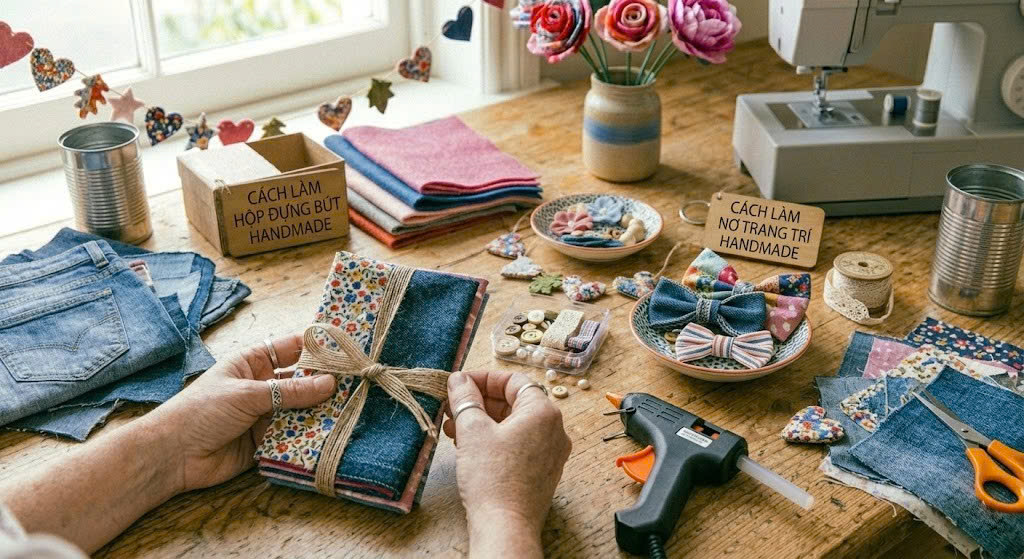 làm đồ handmade bằng vải vụn