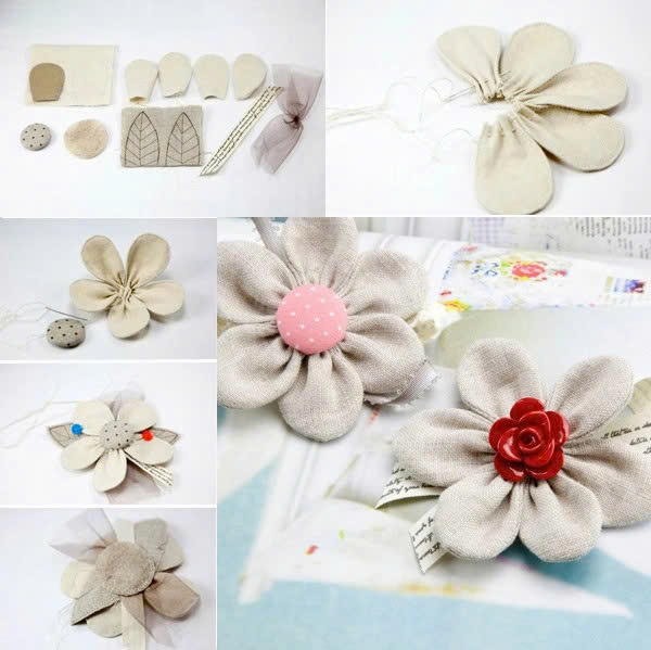 cách làm hoa bằng vải vụn