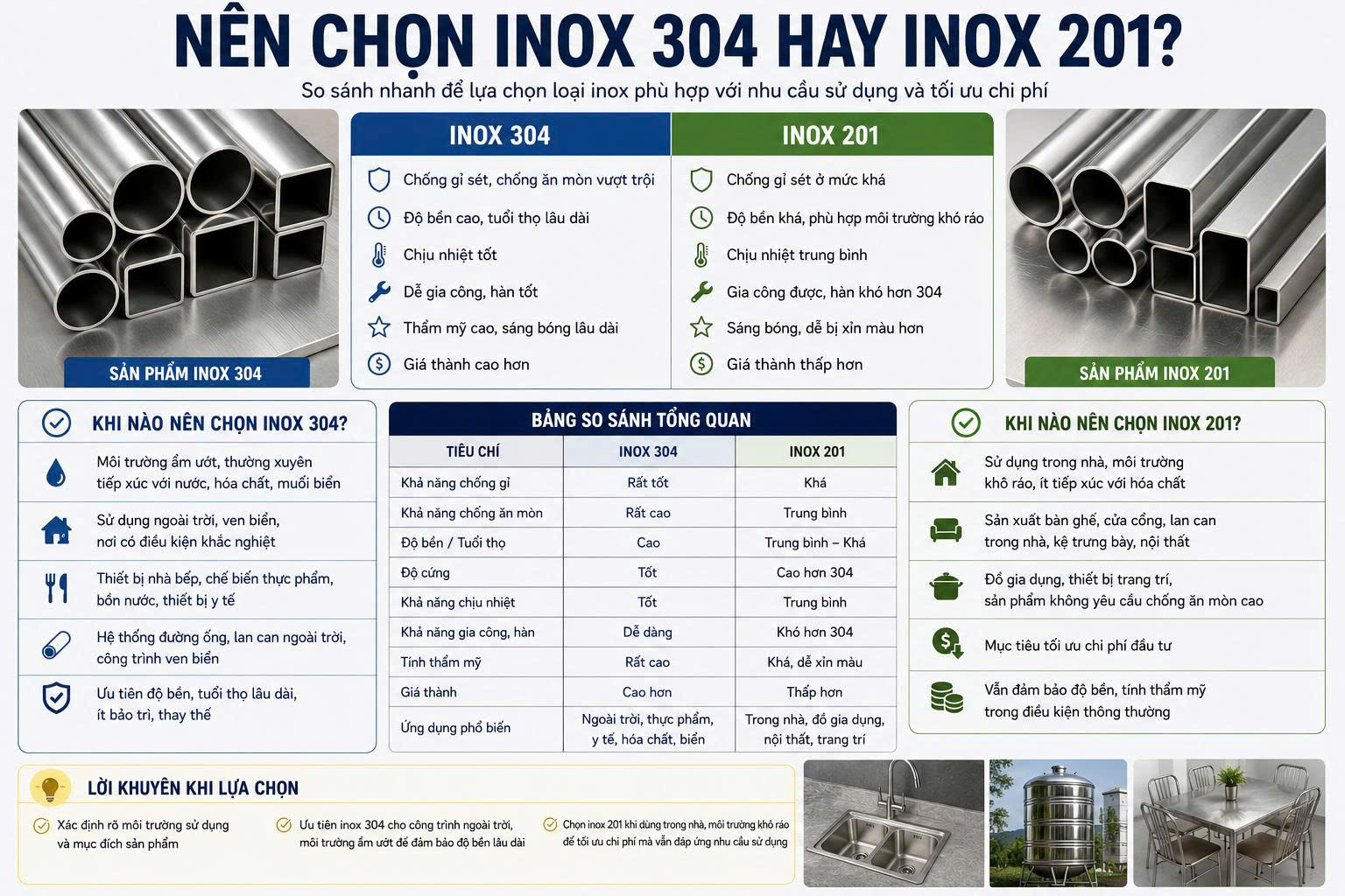 inox 304 và 201
